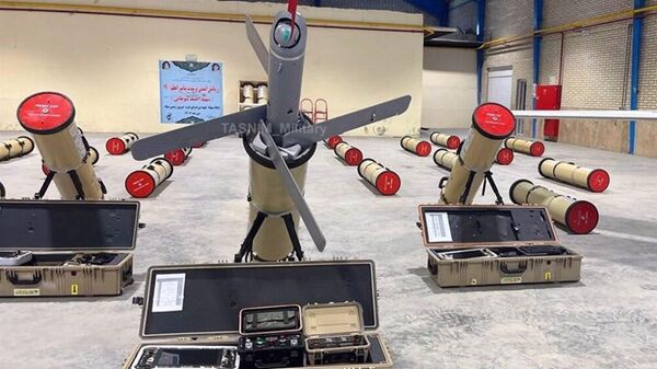 Promotional image of Iran's new Rezvan kamikaze strike drone, courtesy of Tasnim Military. - Sputnik International