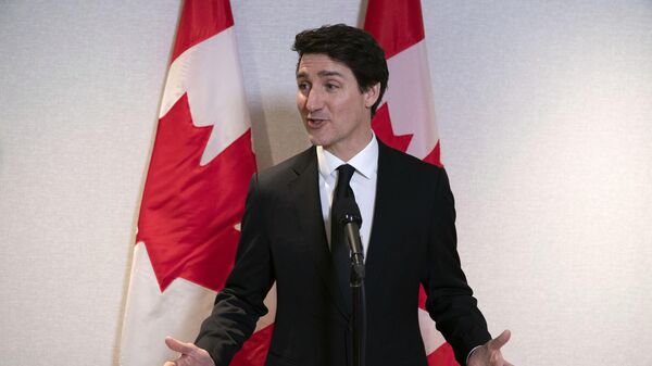 Canada's Prime Minister Justin Trudeau speaks to the media after a meeting with Jay Timmons, president and CEO of The National Association of Manufacturers, in Washington, Thursday, Jan. 9, 2025. - Sputnik International