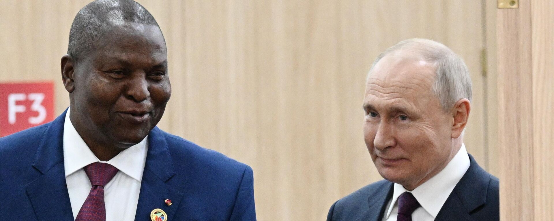 Russian President Vladimir Putin and Central African Republic (CAR) President Faustin Archange Touadera - Sputnik International, 1920, 01.12.2025