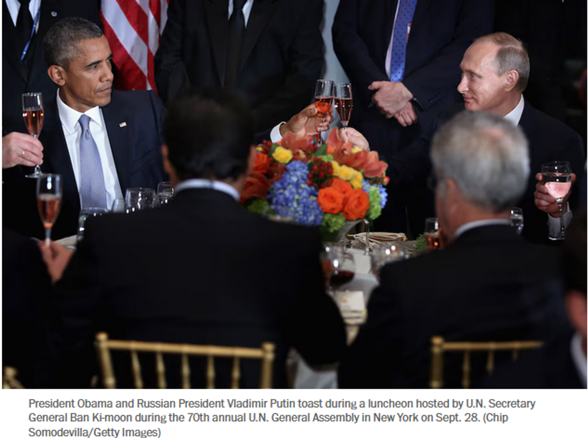 Screenshot of image showing President Vladimir Putin and US President Barack Obama at luncheon during UN General Assembly in 2015. - Sputnik International, 1920, 25.01.2025