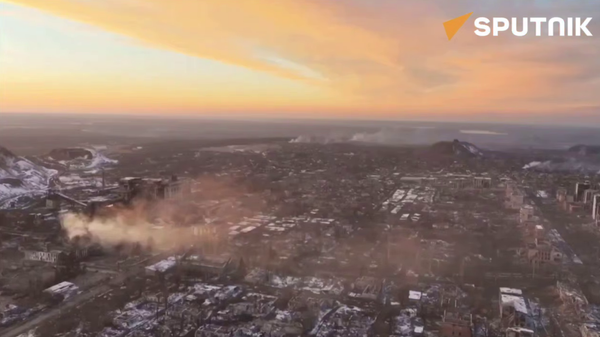 The view of liberated Dzerzhinsk (Toretsk). Screenshot from a video by Sputnik. - Sputnik International