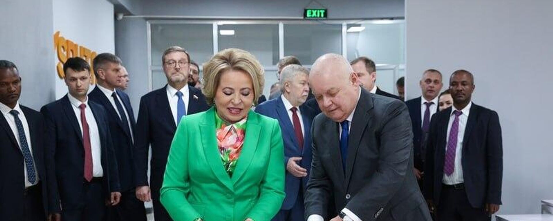 The grand opening ceremony of Sputnik hub in Ethiopia attended by Dmitry Kiselev, general director of the Sputnik News Agency's parent organization Rossiya Segodnya, and Russian Federation Council speaker Valentina Matviyenko. - Sputnik International, 1920, 19.02.2025