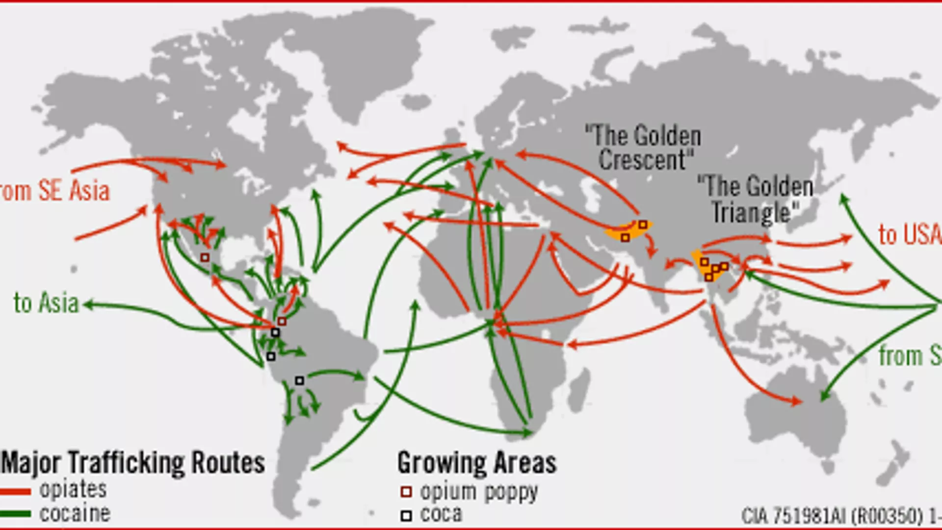 CIA Map of International illegal drug connections. - Sputnik International, 1920, 21.02.2025