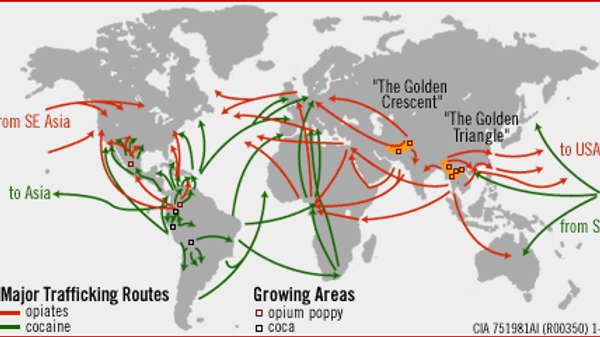 CIA Map of International illegal drug connections. - Sputnik International