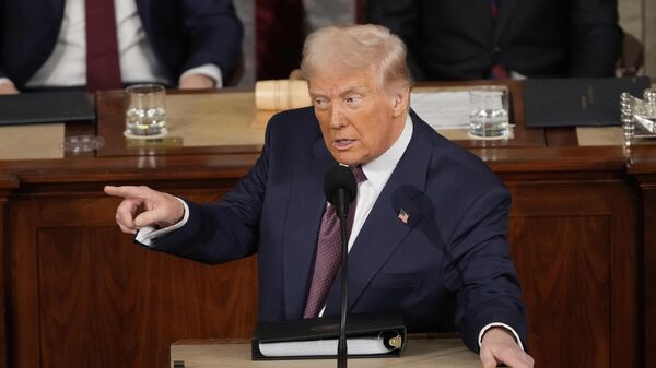 US President Donald Trump addresses a joint session of Congress at the Capitol in Washington, Tuesday, March 4, 2025.  - Sputnik International