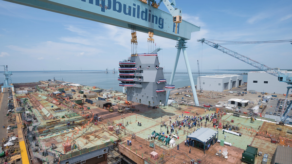 Ceremony at Huntington Ingalls Industries Newport News Shipbuilding facility in Virginia, file photo. - Sputnik International