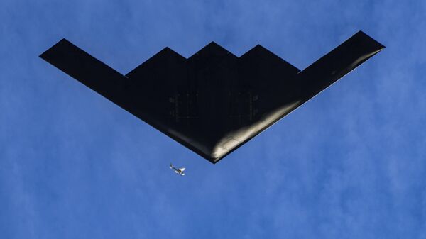 A US Air Force B-2 Spirit stealth bomber airplane flies over the 136th Rose Parade route in Pasadena, Calif., Wednesday, Jan. 1, 2025.  - Sputnik International