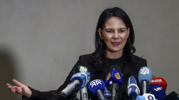 Germany's Foreign Minister Annalena Baerbock speaks during a press conference in Damascus, Syria, Thursday, March 20, 2025.  - Sputnik International