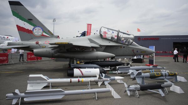 The Aermacchi M-346 is on display during the Paris Air Show in Le Bourget, north of Paris, France, Monday, June 19, 2023. - Sputnik International