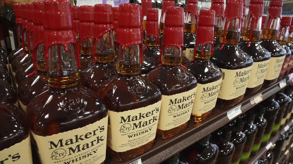 Shown are bottles of Bourbons made in the United States at a Pennsylvania Fine Wine & Good Spirits in Flourtown, Pa., Thursday, March 13, 2025.  - Sputnik International