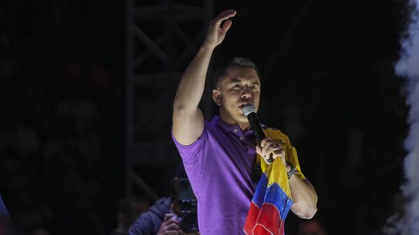 Incumbent presidential candidate Daniel Noboa campaigns during a rally in Quito, Ecuador, Wednesday, April 9, 2025 - Sputnik International