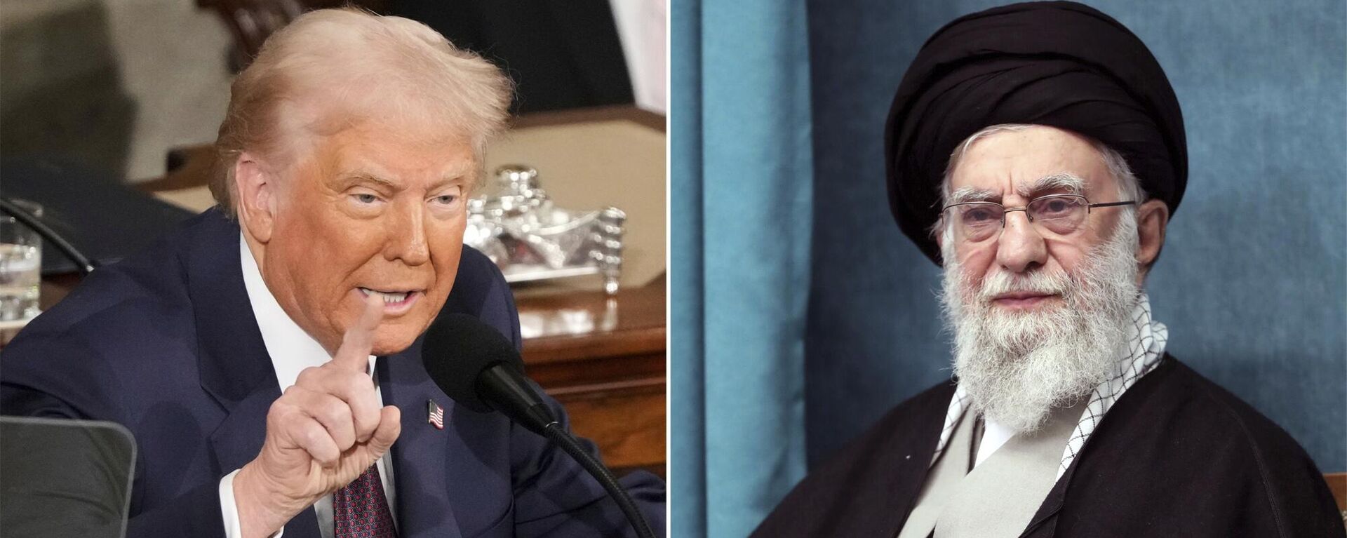 This combo of pictures show President Donald Trump, left, addressing a joint session of Congress at the Capitol in Washington, March 4, 2025 - Sputnik International, 1920, 22.06.2025