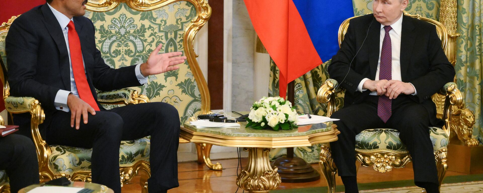 Russian President Vladimir Putin meets with Emir of Qatar Tamim bin Hamad Al-Thani - Sputnik International, 1920, 17.04.2025