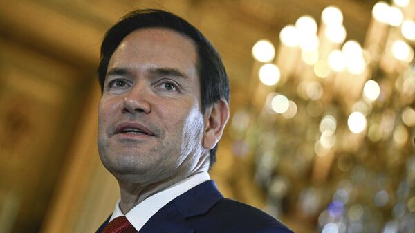 US Secretary of State Marco Rubio looks on as he arrives at the Quai d'Orsay, France's Minister of Foreign Affairs for high-level talks to discuss Ukraine and its security in Paris Thursday, April 17, 2025 - Sputnik International