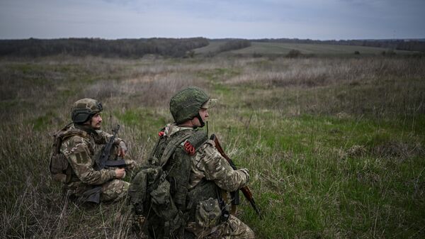 Russian servicemen From the Pacific Fleet's 155th Marine Brigade in Kursk region. - Sputnik International