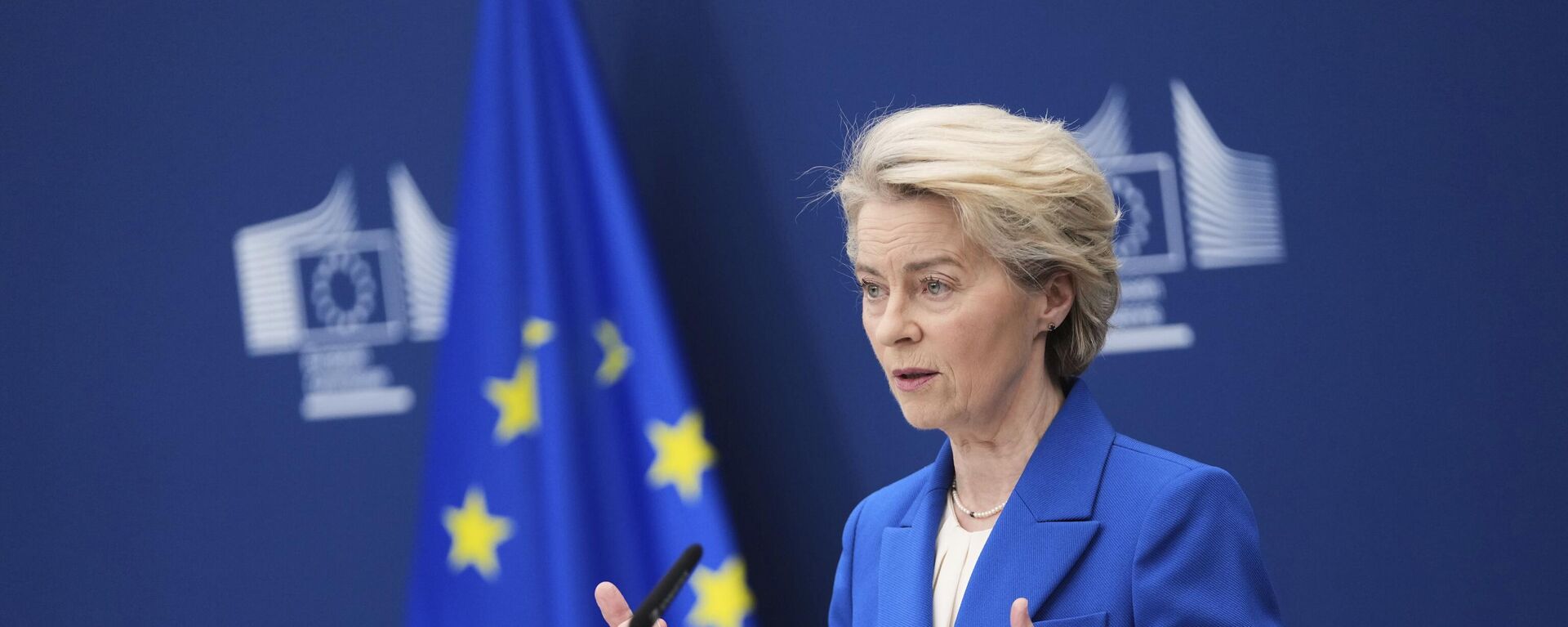 European Commission President Ursula von der Leyen speaks during a media conference on the defense package at EU headquarters in Brussels, Tuesday, March 4, 2025.  - Sputnik International, 1920, 08.07.2025