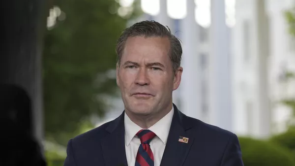 National Security Advisor Mike Waltz speaks during a television interview at the White House, Thursday, May 1, 2025, in Washington.  - Sputnik International