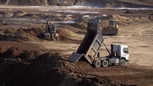 A view of an ilmenite open pit mine in a canyon in the central region of Kirovohrad, Ukraine, Feb. 12, 2025.  - Sputnik International