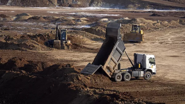 A view of an ilmenite open pit mine in a canyon in the central region of Kirovohrad, Ukraine, Feb. 12, 2025.  - Sputnik International