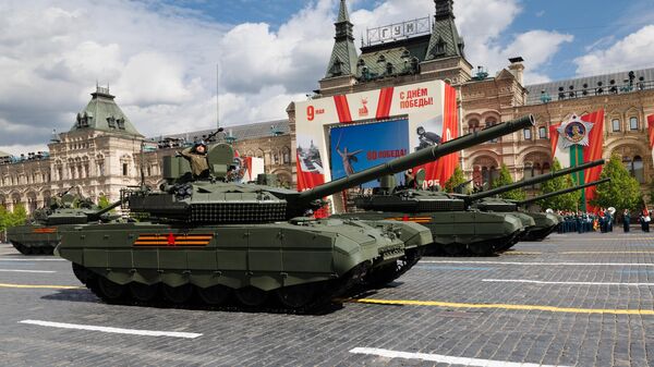 Russia’s fourth-generation main battle tank, the T-90M Proryv (Breakthrough) during Victory Day Parade - Sputnik International