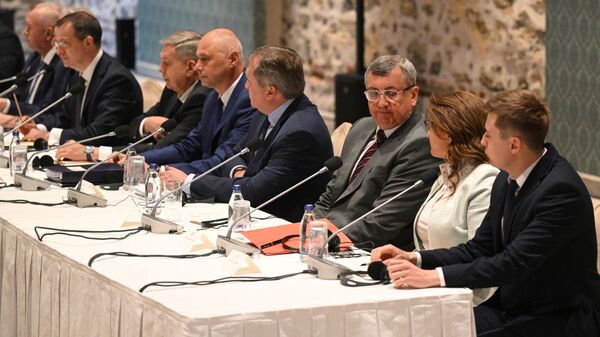 Members of the Russian delegation at the negotiations between the delegations of Russia and Ukraine in Istanbul. - Sputnik International