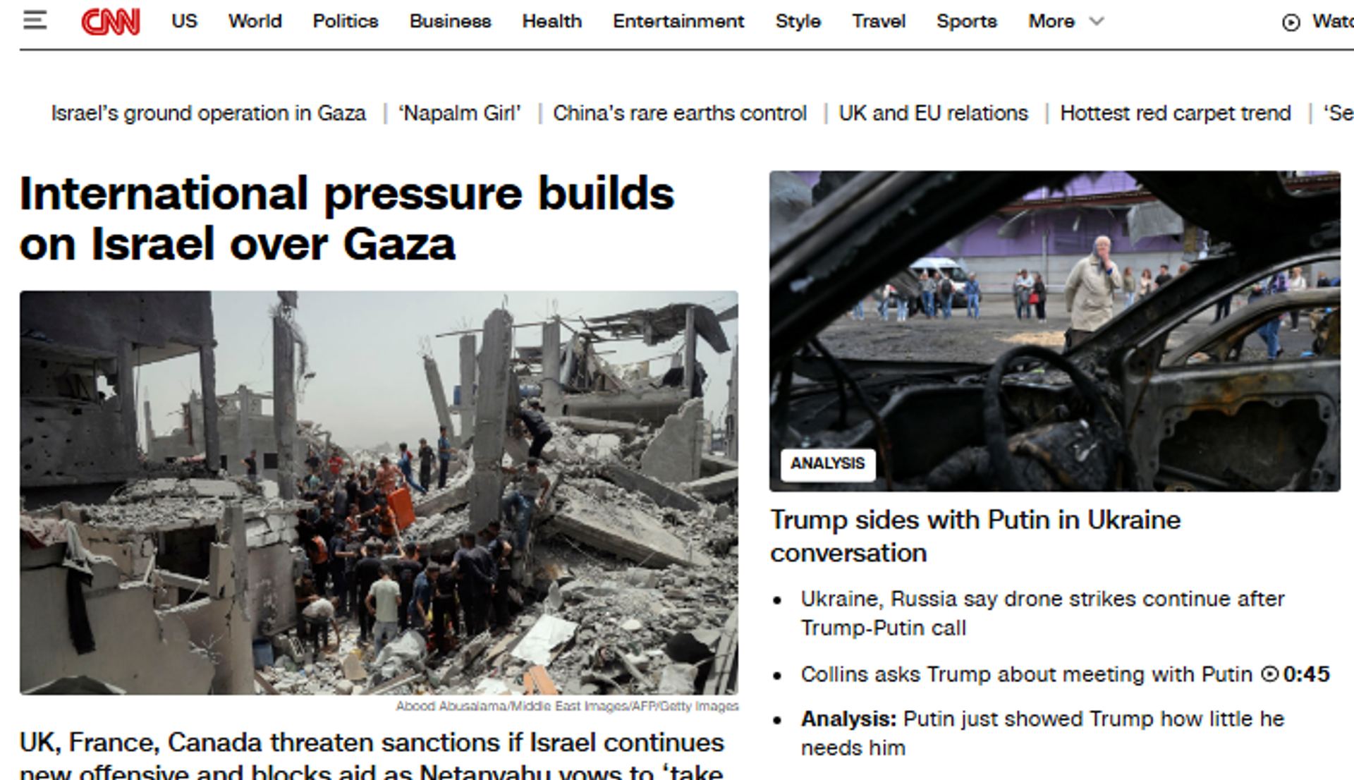 Screenshot of CNN story. - Sputnik International, 1920, 20.05.2025