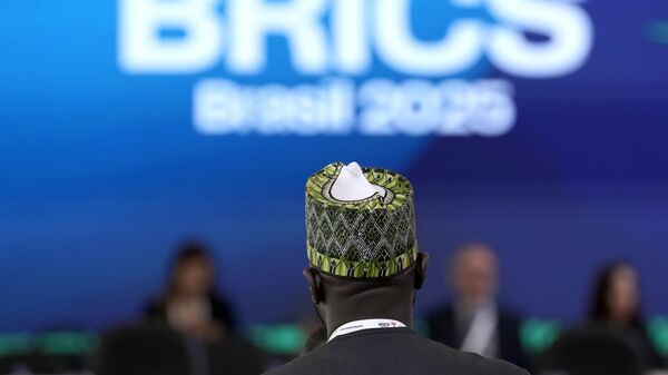 A member of the South African delegation attends the opening session of the First Sherpa Meeting in preparation for the July BRICS meeting in Brazil, at Itamaraty Palace, in Brasilia, Brazil, Wednesday, Feb. 26, 2025.  - Sputnik International