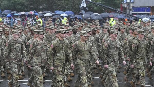 US Army soldiers take part in a parade during the 75th South Korea Armed Forces Day ceremony in Seoul, South Korea, Tuesday, Sept. 26, 2023 - Sputnik International