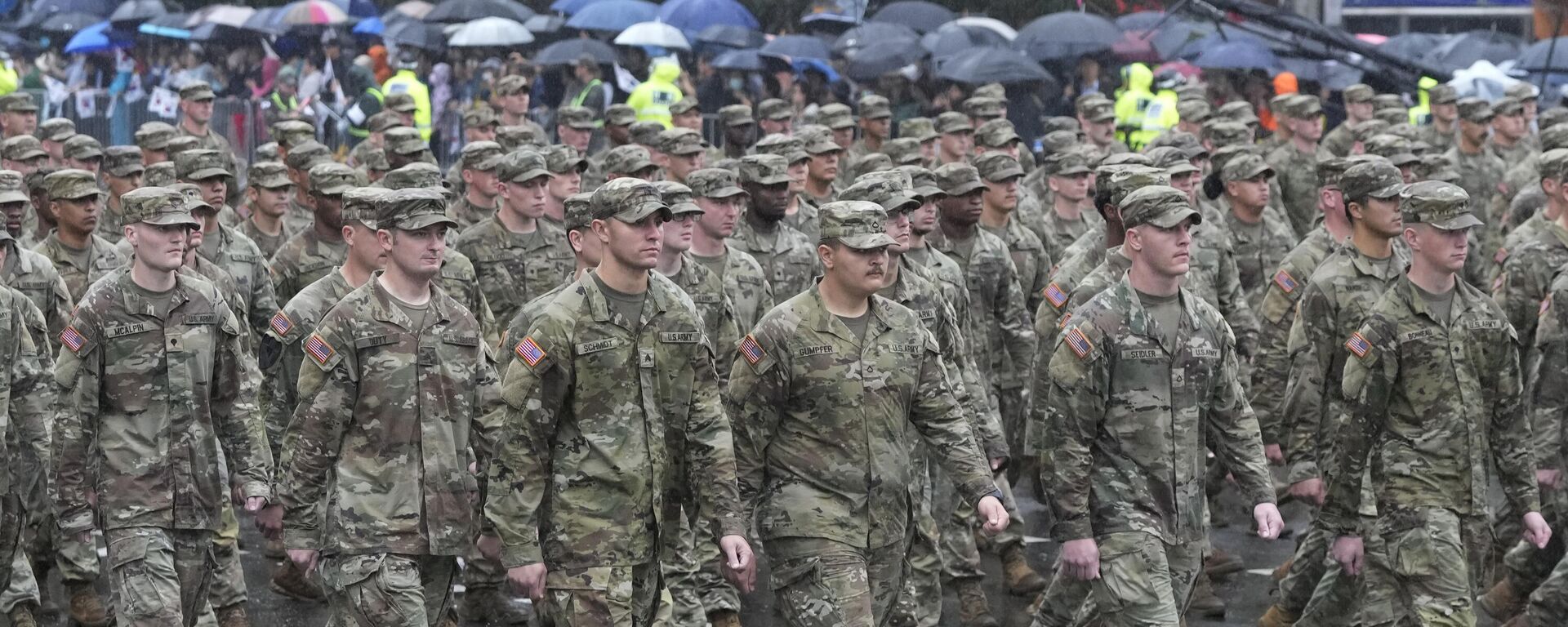 US Army soldiers take part in a parade during the 75th South Korea Armed Forces Day ceremony in Seoul, South Korea, Tuesday, Sept. 26, 2023 - Sputnik International, 1920, 23.05.2025
