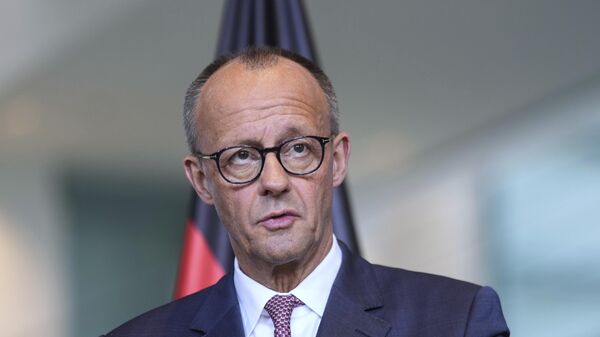 Germany's Chancellor Friedrich Merz attends a news conference at the chancellery in Berlin, Germany, Wednesday, May 28, 2025. - Sputnik International