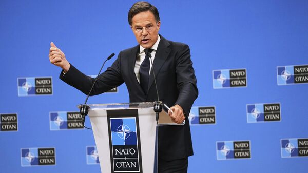 NATO Secretary General Mark Rutte speaks during a media conference prior to a meeting of the Ukraine Defense Contact Group at the NATO headquarters in Brussels, Wednesday, June 4, 2025.  - Sputnik International