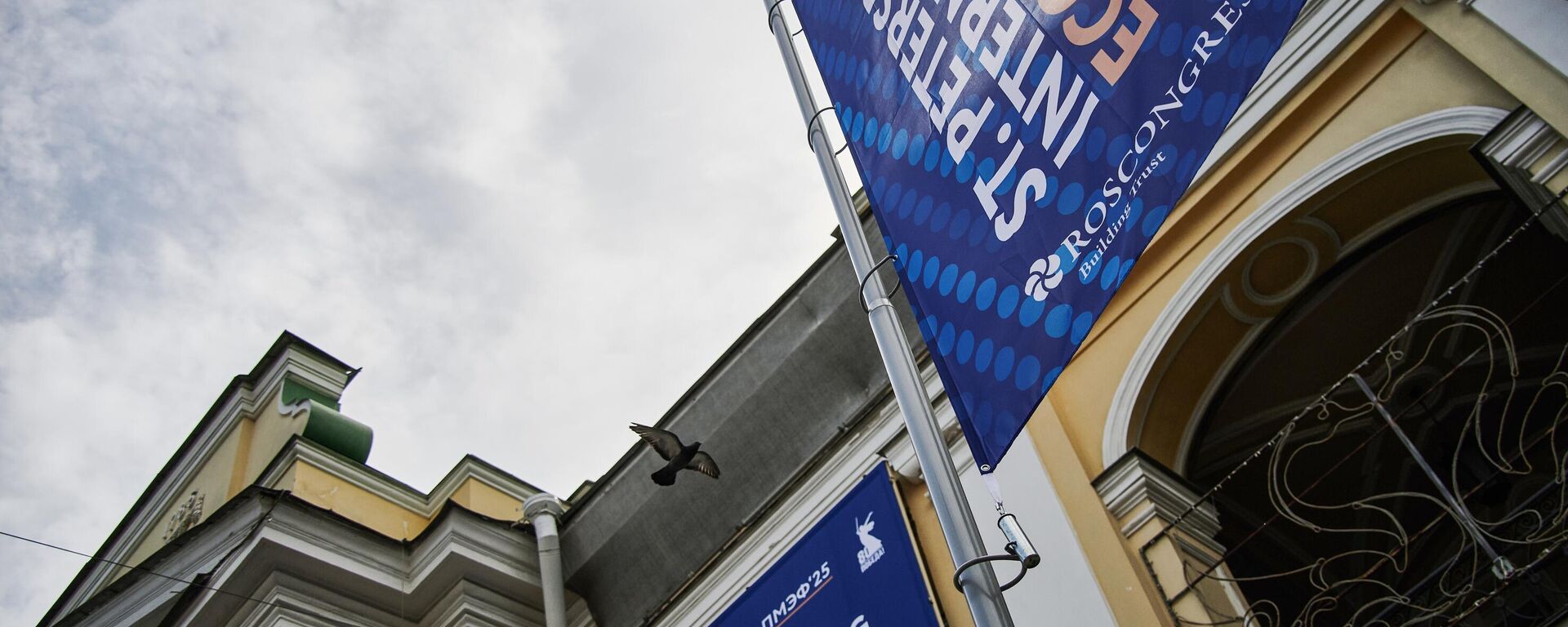 Banners with the logo of the St. Petersburg International Economic Forum (SPIEF) in central St. Petersburg, Russia.  - Sputnik International, 1920, 18.06.2025