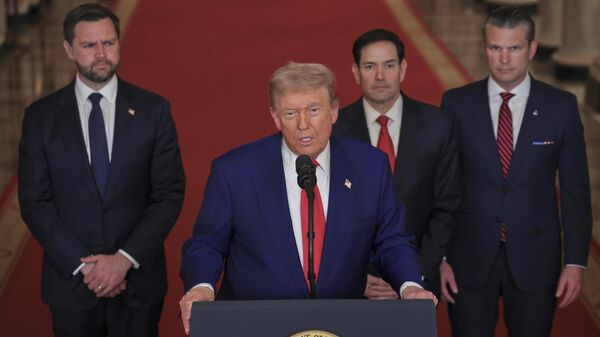 President Donald Trump speaks from the East Room of the White House in Washington, Saturday, June 21, 2025. - Sputnik International