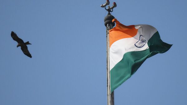Indian flag flatters over the Secretariat Building, in New Delhi, India. - Sputnik International