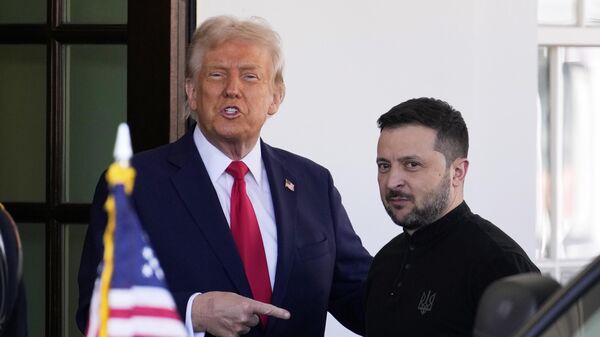 President Donald Trump welcomes Volodymyr Zelensky at the White House in Washington, Feb. 28, 2025.  - Sputnik International