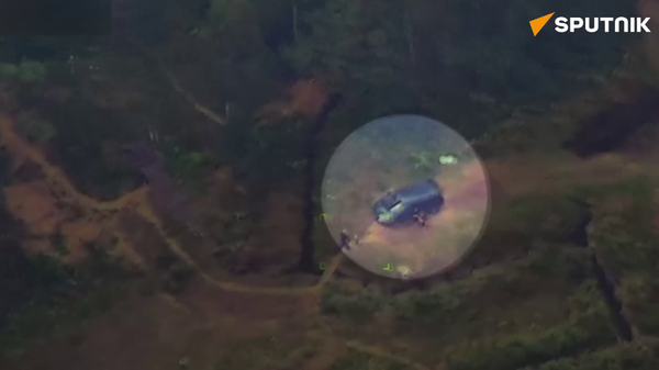 Strike on the Ukrainian Special Operations Forces (SSO) with the use of Geran-2 drones near Zhadnovo - Sputnik International