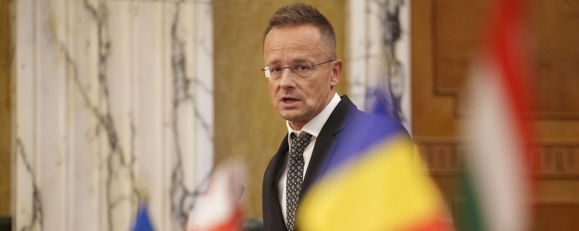 Hungary's Foreign Minister Peter Szijjarto speaks during a joint press conference in Bucharest, Romania, Tuesday, Sept. 3, 2024 - Sputnik International, 1920, 28.08.2025