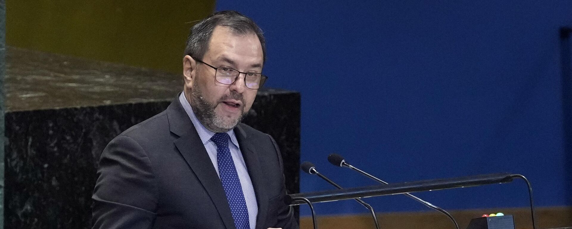 Venezuela's Foreign Minister Yvan Gil Pinto addresses the Summit of the Future, in the United Nations General Assembly, Monday, Sept. 23, 2024. (AP Photo/Richard Drew) - Sputnik International, 1920, 10.09.2025