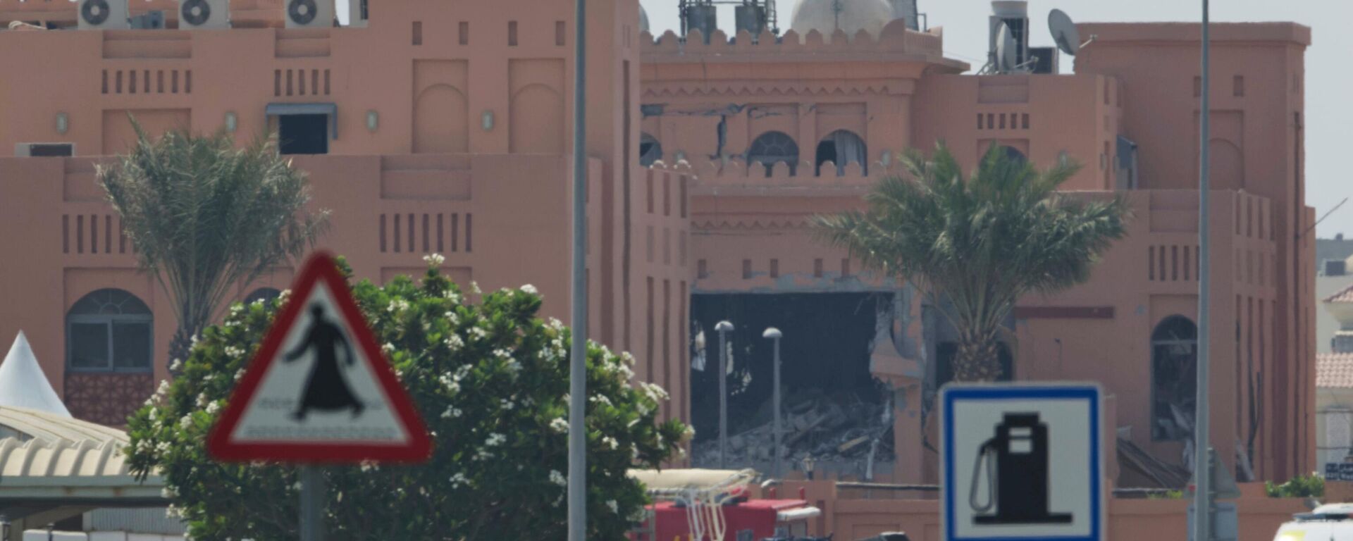 Damage is seen after an Israeli strike targeted a compound that hosted Hamas' political leadership in Doha, Qatar, Wednesday, Sept. 10, 2025. - Sputnik International, 1920, 10.09.2025