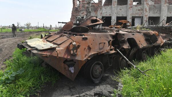 Ukraine's destroyed armed vehicle in the special military operation zone. File hoto - Sputnik International