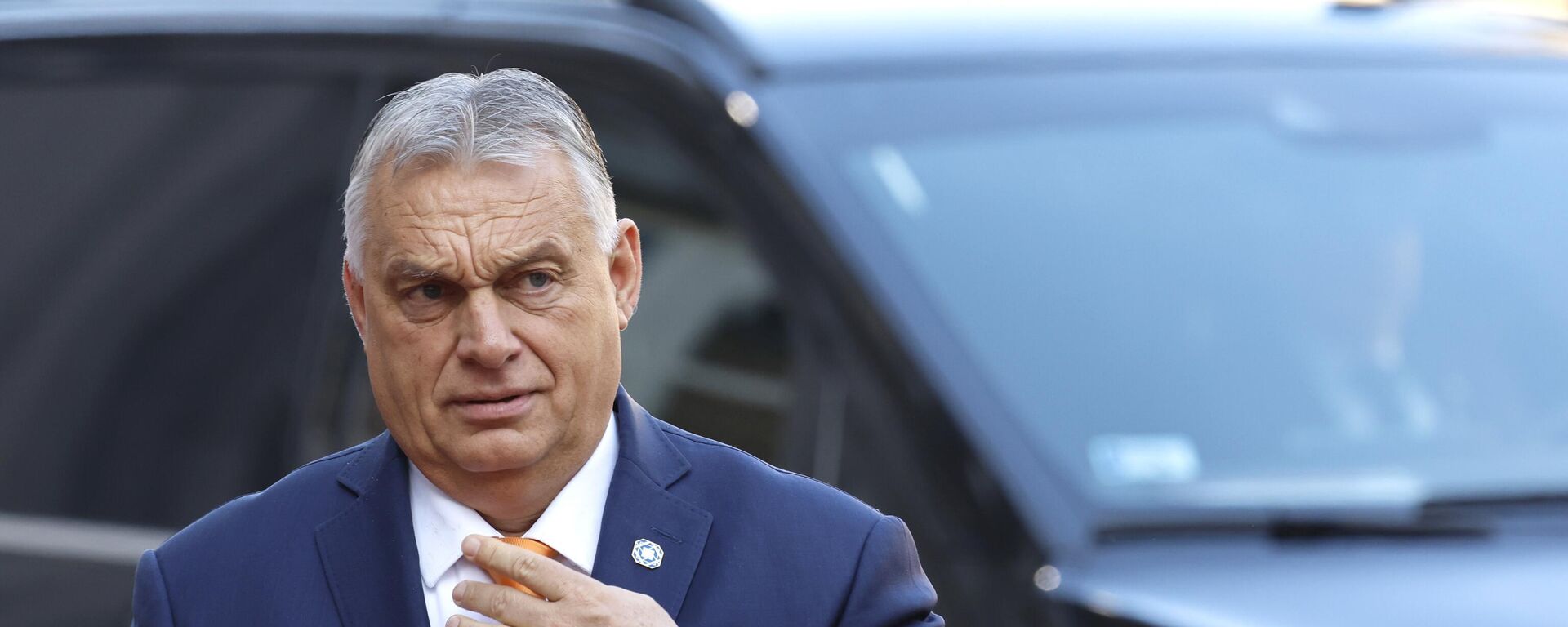 Hungary's Prime Minister Viktor Orban arrives for an EU summit at the Egmont Palace in Brussels, Monday, Feb. 3, 2025. - Sputnik International, 1920, 19.09.2025