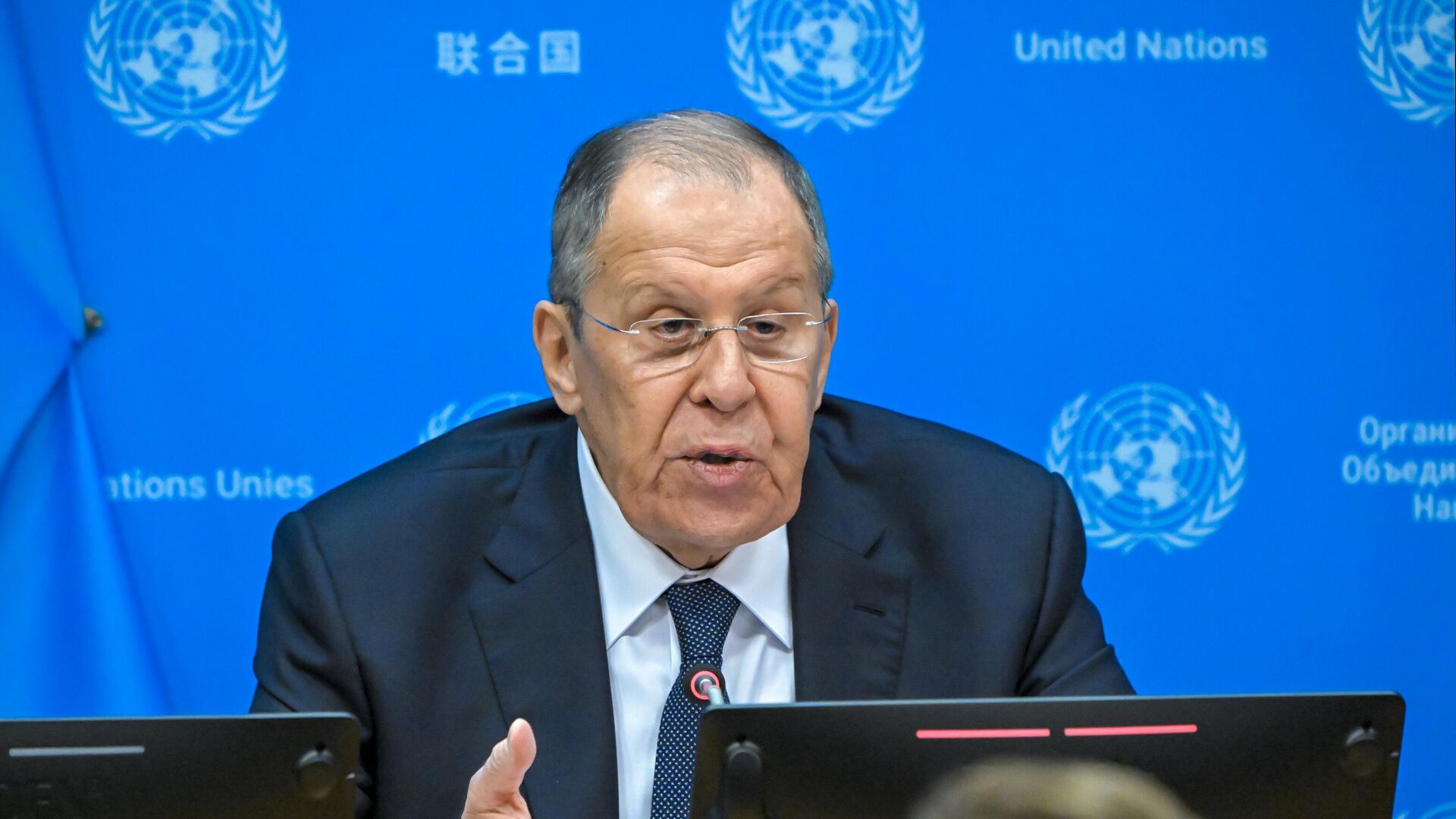  Russian Foreign Minister Sergey Lavrov speaks at the 2025 UN General Assembly. File photo - Sputnik International, 1920, 08.10.2025