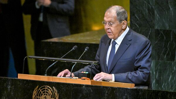 Russian Foreign Minister Sergey Lavrov speaks at the 2025 UN General Assembly. File photo   - Sputnik International