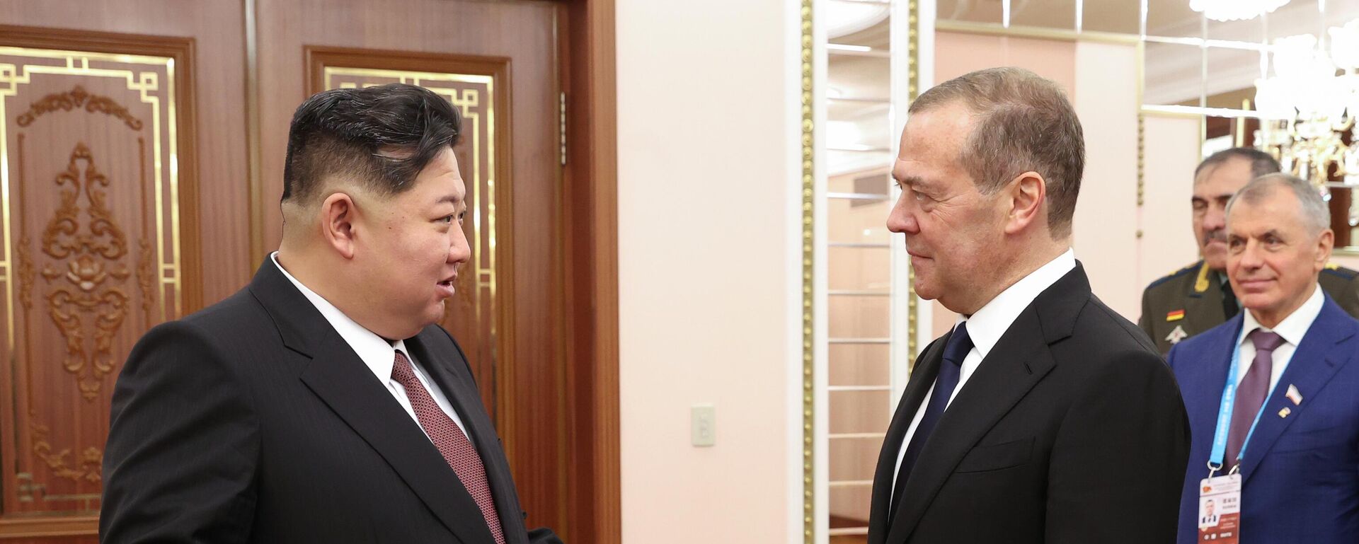 Russian Security Council Deputy Chairman Dmitry Medvedev during his meeting with North Korean leader Kim Jong Un - Sputnik International, 1920, 11.10.2025