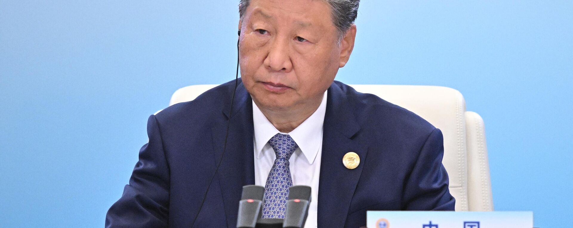 September 1, 2025 – Chinese President Xi Jinping at a meeting of the Council of Heads of State of the Shanghai Cooperation Organization (SCO) in Tianjin.
 September 1, 2025 – Chinese President Xi Jinping at a meeting of the Council of Heads of State of the Shanghai Cooperation Organization (SCO) in Tianjin.
 - Sputnik International, 1920, 12.10.2025