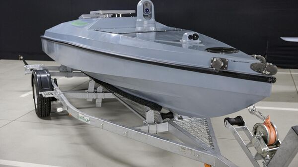 FILE - In this undated photo provided by Ministry of Digital Transformation of Ukraine a Magura V5 (maritime autonomous guard unmanned robotic apparatus V-type), Ukrainian multi-purpose unmanned surface boat, is seen in Ukraine. - Sputnik International