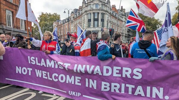 Protest in London against illegal migration - Sputnik International