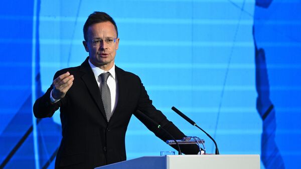 The Minister of Foreign Affairs and Trade of Hungary, Péter Szijjártó, is speaking at the III Minsk International Conference on Eurasian Security. - Sputnik International