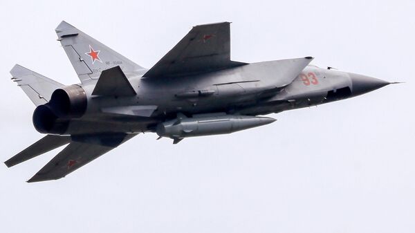 Russia's MiG-31 fighter jet with a Kinzhal missile. File photo - Sputnik International
