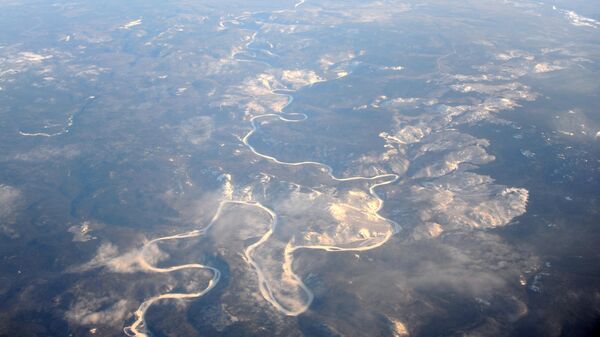 View of the Lena River from an airplane. - Sputnik International